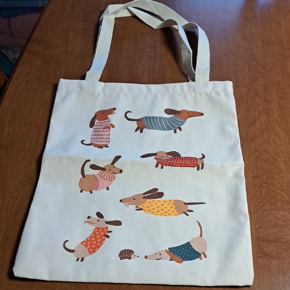 Cute Dachshund Canvas Tote Bag - Picture 1 of 5